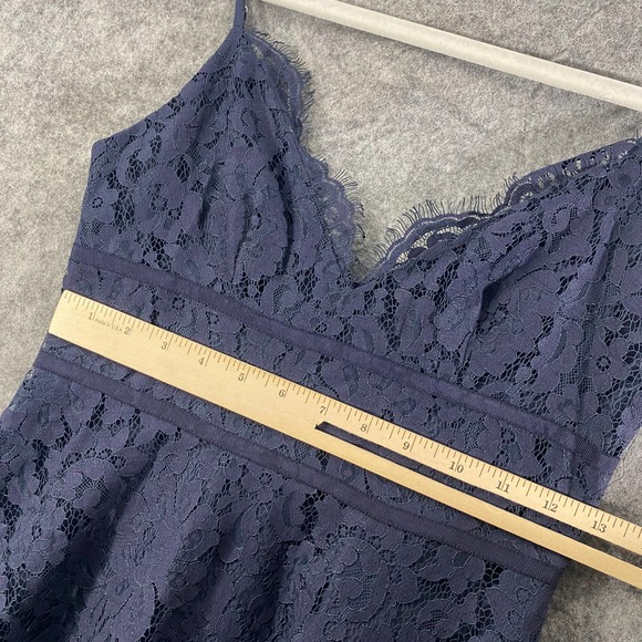 Joie Mini Dress XS Navy Blue Lace V-Neck A-Line Damasia Cocktail Party - Picture 8 of 12